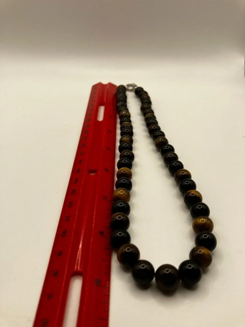 Men's Tiger Eye and Obsidian Genuine Gemstones 18.5-inch Choker Handmade NEW
